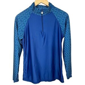 UV SKINZ Women’s UPF 50+ Long Sleeve Rash Guard Sun Shirt Blue Size Large